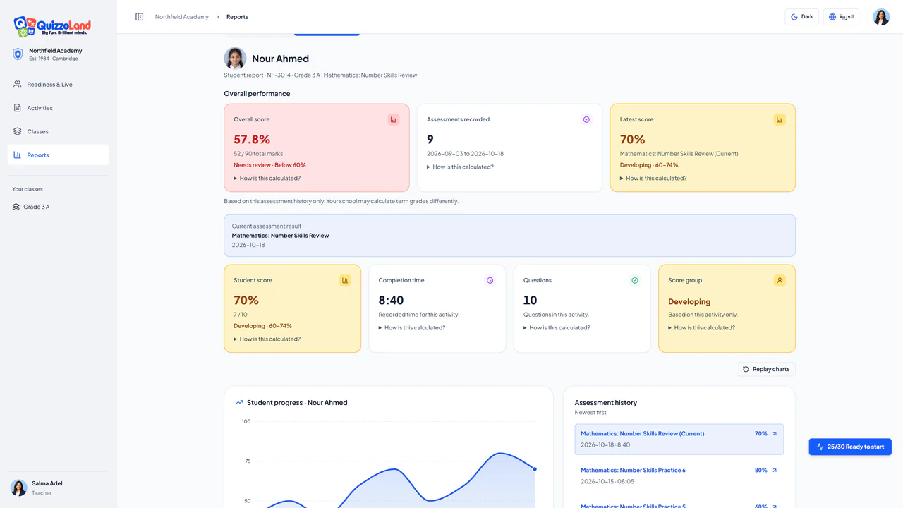 Individual student report